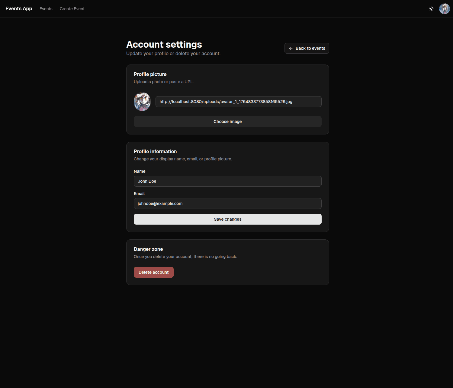 Events-App preview 1