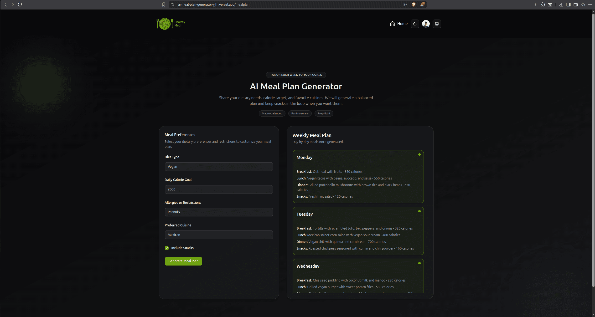 AI Meal Plans Generator preview 1